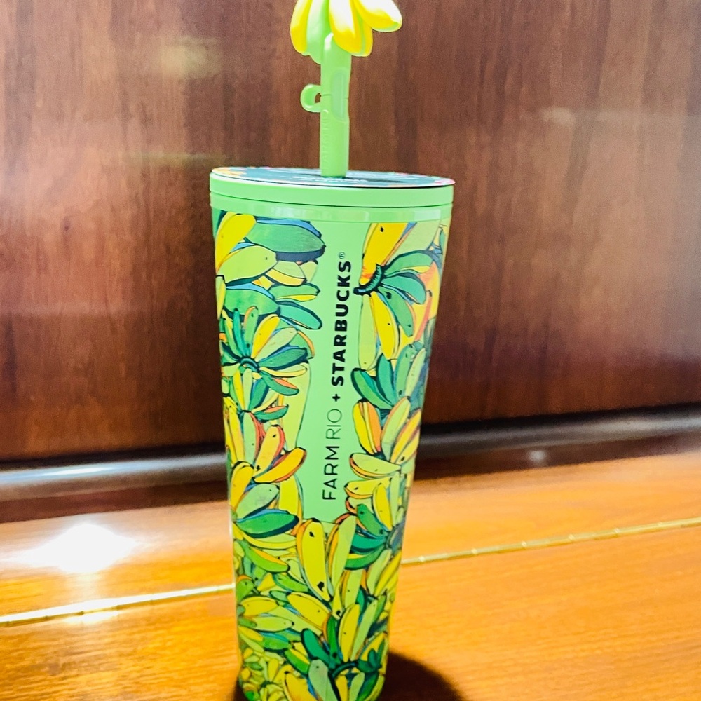 Starbucks + Farm Rio SUMMER 2025 Yellow  Green Banana Tumbler LIMITED EDITION